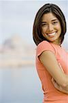 Portrait of a young woman smiling