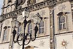 Low angle view of an ornate street lamp