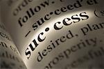 Close-up of dictionary definition - Success