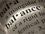 Close-up of dictionary definition - Balance