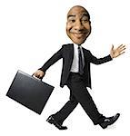 Businessman walking with briefcase