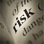 Close-up of dictionary definition - Risk