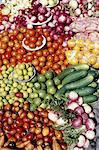 Vue d'angle élevé des légumes à vendre