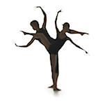 Silhouette of a young woman dancing