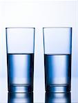 Close-up of two glasses of water