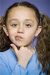 Close-up of a girl making a face