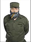 Gros plan d'un homme adult moyen portant un uniforme militaire