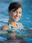 Young woman swimming