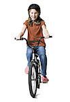 Portrait of a girl riding a bicycle