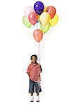 Young boy with balloons