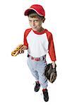 Joueur de baseball jeune tenant un Hot-Dog