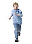 Boy running and smiling