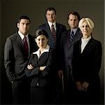 Portrait of five businesspeople standing