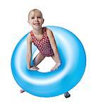 Young girl with inflatable ring