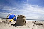 Close-up of a sand castle