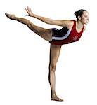 Female gymnast doing floor exercises