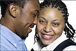 Close-up of a young couple hugging each other