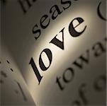 Close-up of dictionary definition - Love