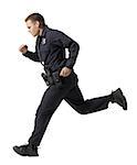 Male police officer running