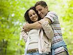 Close-up of a young couple embracing each other