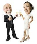 Portrait of a senior couple toasting with champagne flutes