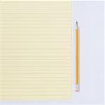 Lined note pad with pencil