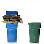 Recycling containers with cardboard boxes