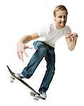 Porträt eines jungen Mannes, Skateboard