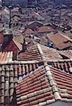 High angle view of rooftops of buildings in a town