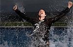 Businessman in Swimming Pool