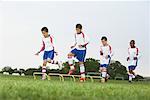 Soccer Team Practicing