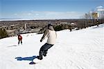 Boy Snowboarding, Blue Mountain, Collingwood, Ontario, Canada