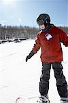 Child Snowboarding, Collingwood, Ontario, Canada