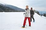 Couple Snowshoeing