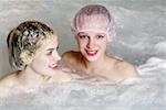 Two women in jacuzzi at a spa