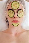 Woman having a facial treatment in a spa