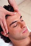 Man having facial massage