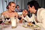 Couple having a romantic dinner in a restaurant