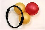 Pilates ring with exercise balls