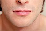 Beauty shot of man's lips