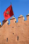 Moroccan flag on building