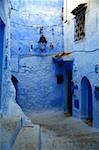 Blue alley with doorways