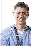 Portrait of a male medical practitioner with stethoscope smiling