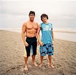 Father and Son on Beach