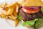 Hamburger et des frites