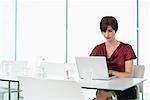 Woman with Laptop Computer in Boardroom