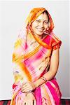 Portrait of a young woman wearing a sari