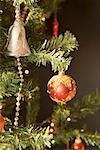 Close-up of a decorated Christmas tree