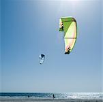 Two parachutes over the sea, Morjim Beach, Goa, India