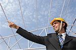 Low angle view of an architect at a construction site